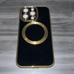 Black and Gold IPhone 13 Pro case